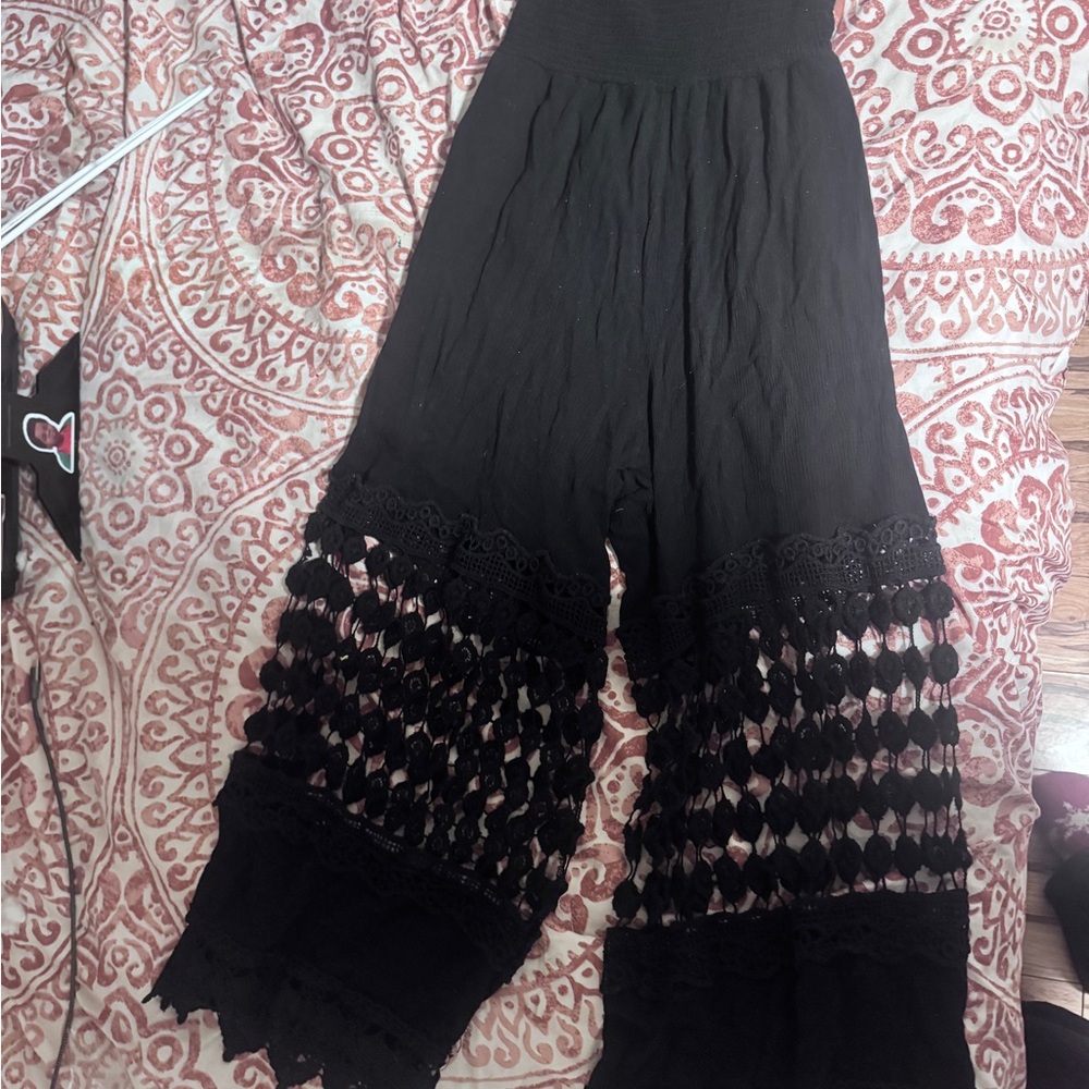 Elegant Black Lace Women's Romper